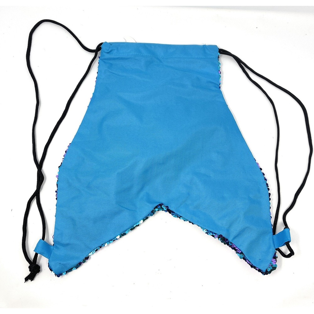 Sequin‎ Mermaid Tail Drawstring Backpack Blue - Picture 4 of 4